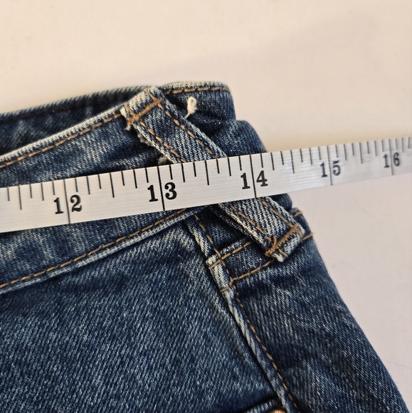 Cleo + Wolf blue cutoff distressed denim shorts sz 28 - Picture 2 of 7